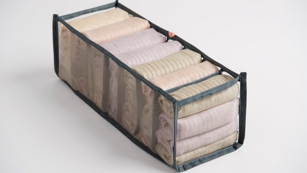 Lot de 3 paniers de rangement en tissu non tissé, pliables, pour sous-vêtements, pantalons ou jeans, organise tiroirs et placards, gain de place élégant.