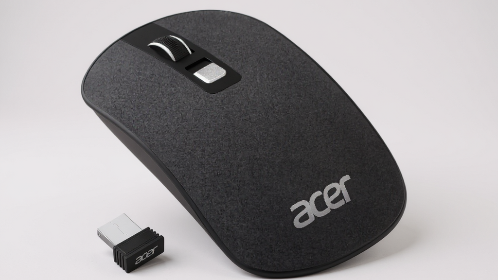 Souris Sans Fil ACER 2,4 G : Droitière, capteur optique, 4 boutons, alimentée par pile, compacte et portable pour PC et laptop.