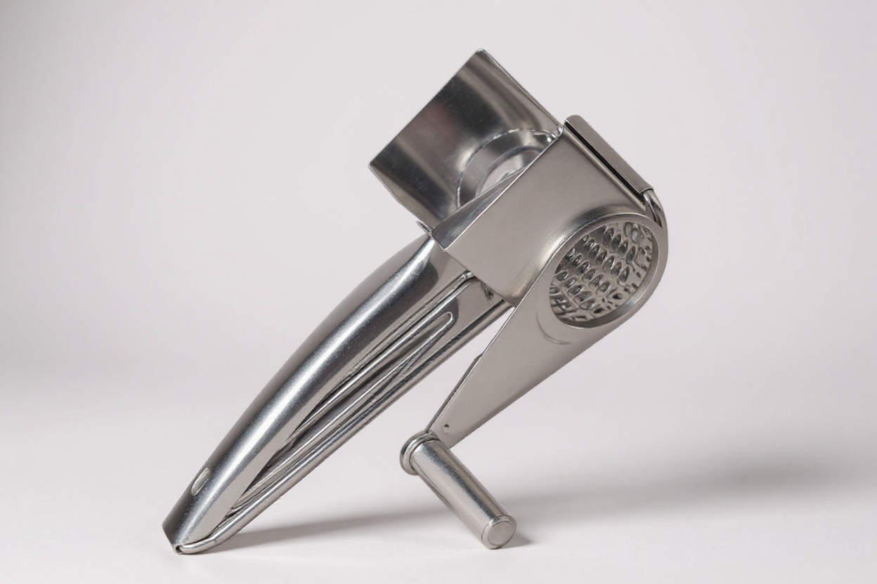 Premium Stainless Steel Cheese Grater - Manual Rotary Shredder with Interchangeable Blades, Durable Metal Kitchen Tool for Effortless Cheese Prep, Ideal for Home &amp; Restaurant Use, Cheese Grater