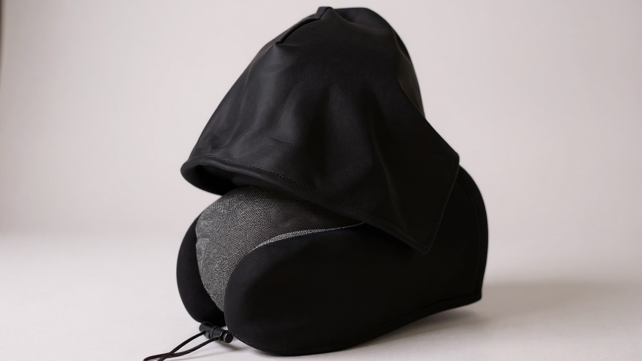 1pc ITECHJOY Adjustable Hooded U-Shaped Neck Pillow - Polyester, Hand Washable, Multiple Colors for Car Travel &amp;amp; Outdoor Use, Comfort Fit for Neck Support, Neck Pillow for Travel, Car Travel Accessory, Sleek Design, Durable F