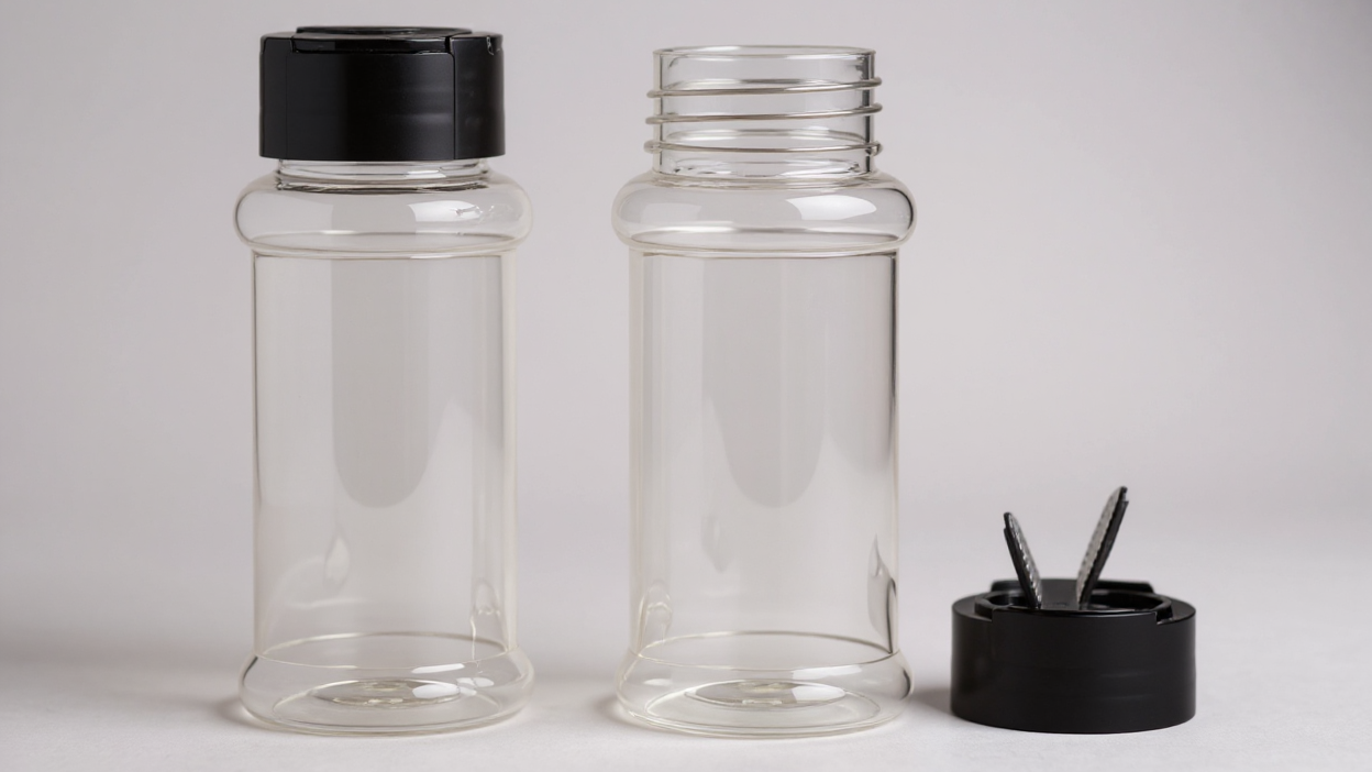 Lot de 6/12 contenants à épices 3,5 oz, hermétiques, couvercles noirs à vis, transparents, portables, idéaux pour épices, poudres, sel ou piment.