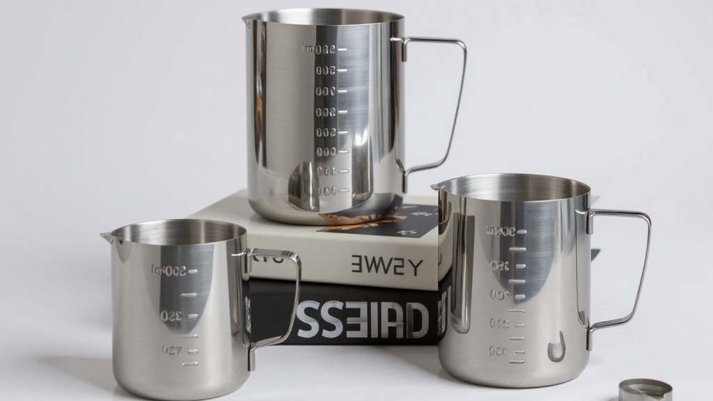 Stainless Steel Milk Frothing Pitcher with Measurement Marks - Perfect for Latte Art &amp; Coffee Decorations, Ideal for Home and Commercial Use