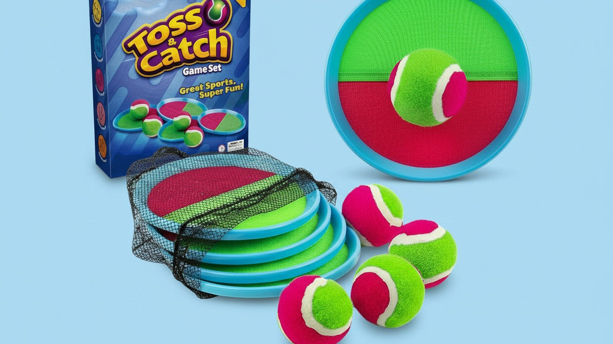 Jeu de balle Goo pour enfants, extérieur et plage, avec 2 raquettes et balle, parfait pour jardins et cadeaux familiaux.