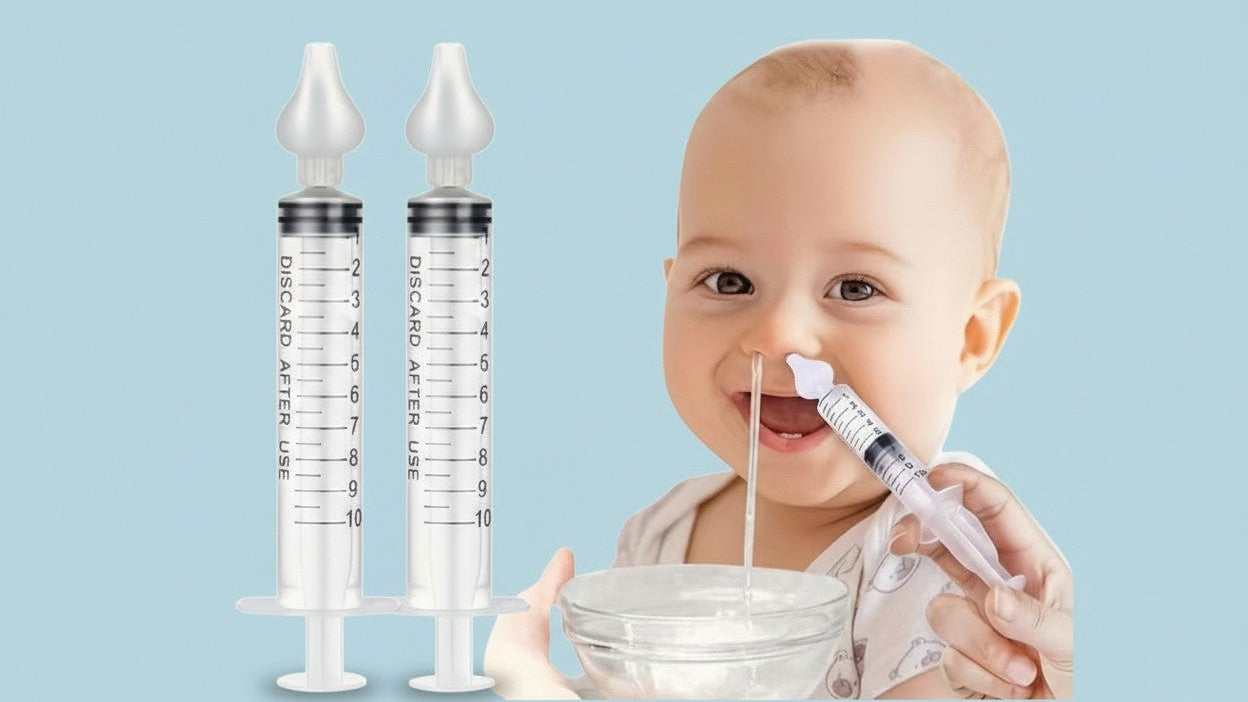 Kit mouche-bébé 0,34 oz en silicone, seringue et aspirateur, facile à utiliser, plusieurs couleurs disponibles pour soins nasaux enfants.