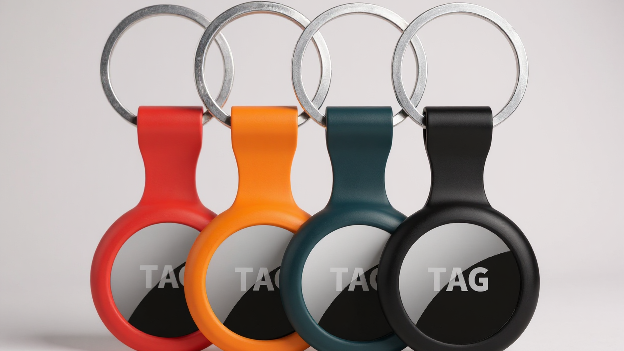 Lot de 4 coques de protection pour Apple AirTag, anti-perte, avec porte-clés, sécurise et transporte facilement votre traceur.