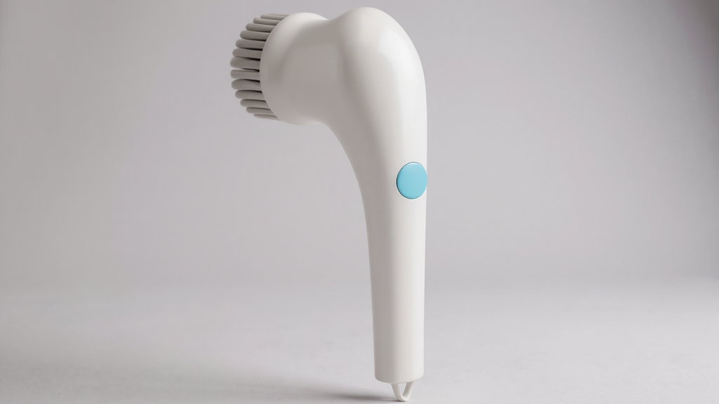 Brosse électrique magique avec 5 têtes, USB rechargeable, multi-usages cuisine, salle de bain, sols et carreaux, nettoie facilement pots et vitres.