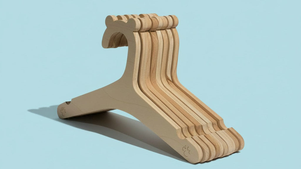 Lot de 20 cintres en bois forme ours, durables et polis, parfaits pour vêtements enfants, animaux et accessoires, décoration de chambre ou placard.