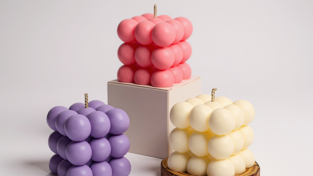 Bougie en forme de cube Décorative pour Noël, Saint-Valentin, diplômes ou anniversaires, parfaite comme cadeau pour amis, enseignants ou décoration maison.