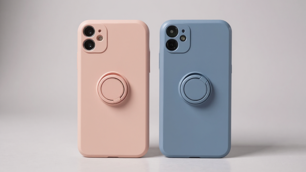 Coque liquide premium pour Samsung, antichoc, avec anneau magnétique intégré, offrant protection renforcée et support pratique pour une utilisation mains libres.