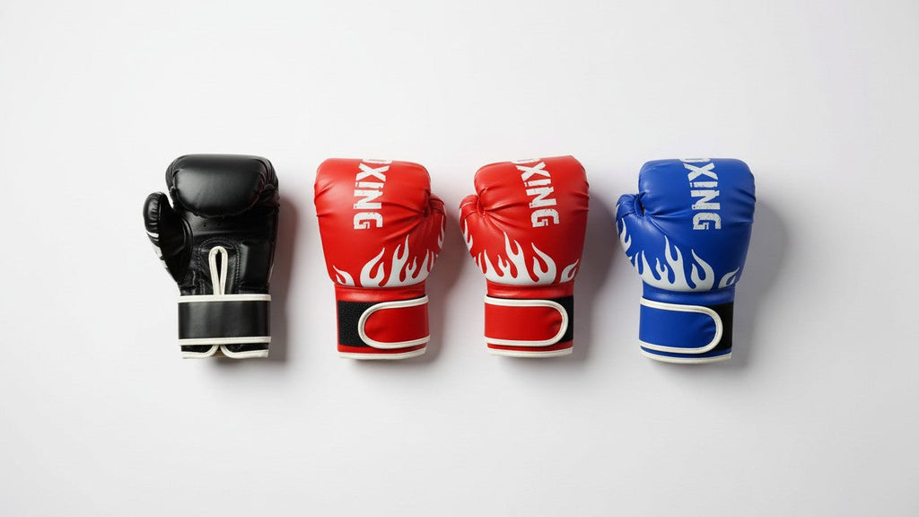 Paire de gants de boxe jeunesse 6 oz avec rembourrage en mousse épaisse, adaptés à l’entraînement amateur et professionnel.