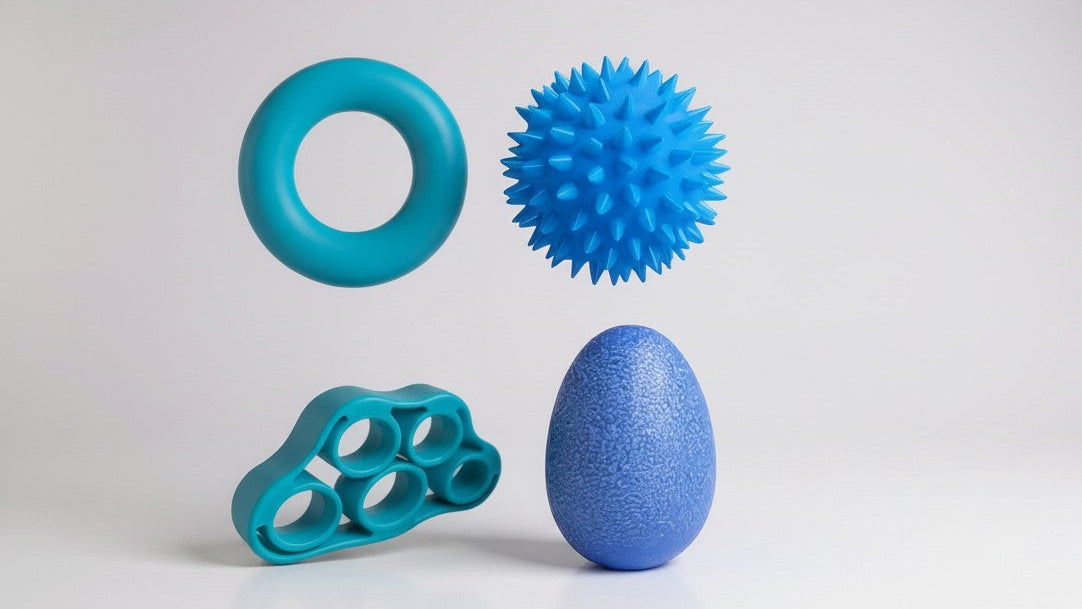 Lot de 4 ou 6 balles d'exercice pour mains, en PC et ABS, idéales pour renforcer la prise, soulager l'arthrose et améliorer la motricité.