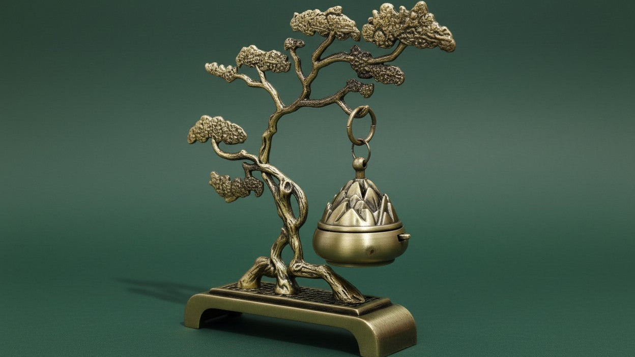 Porte-encens, accessoire décoratif permettant de maintenir et brûler encens en toute sécurité, adapté maison, méditation ou relaxation.