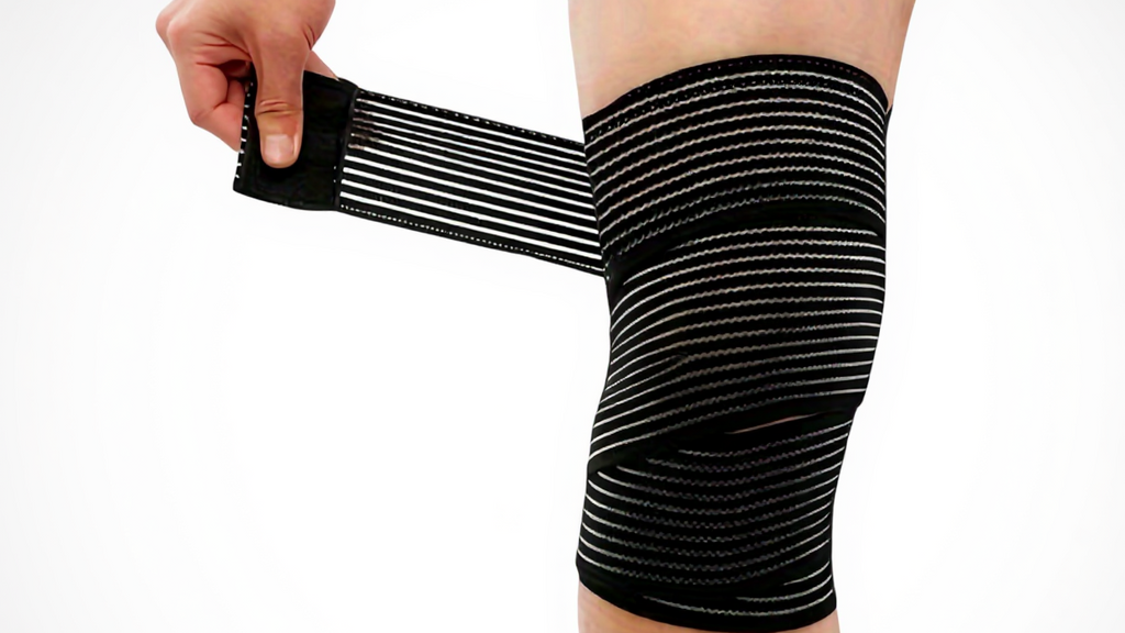 Bandage de Compression Élastique : Maintien ajustable pour cheville, poignet, genou et cuisse, respirant, idéal protection sportive et soutien musculaire.