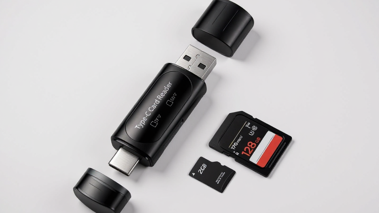 4-in-1 Multi-Functional Type C/USB A Memory Card Reader - Internal Memory Card Readers for SD/Micro SD/SDXC/SDHC Cards with Dual Card Slot and High-Speed ​​Data Transfer - Compact and Portable Design for Easy Use