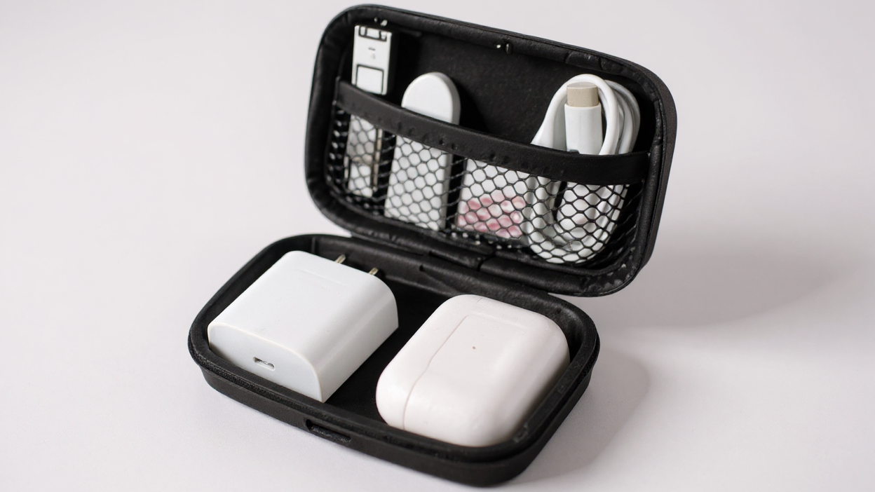 2pcs Multi-Color Zippered Pouches with Organizer Trays - Lightweight, Portable Case for Earphones, Chargers, Data Cables, Keys, Coins &amp; Jewelry - Durable EVA Material, Accessory Storage|Zippered Pouches|Zippered Organizer, Ca