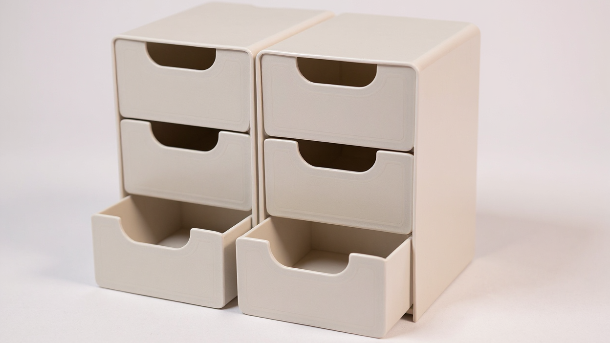 2pcs White 3-Tier Plastic Drawer Organizer Boxes - Compact &amp; Cute Design for Office Supplies, Hair Clips, Jewelry &amp; Cosmetics - Perfect for Desk and Home Organization, Multi-Purpose Storage Solution, Desk Organizer | Minimal