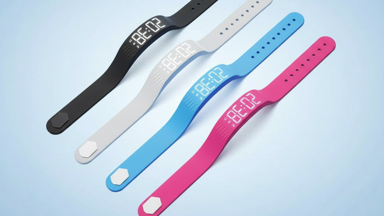 Montre électronique unisexe multifonction, bracelet silicone doux, alarme, podomètre, calories, design sportif et tendance, idéale cadeaux et toutes occasions.