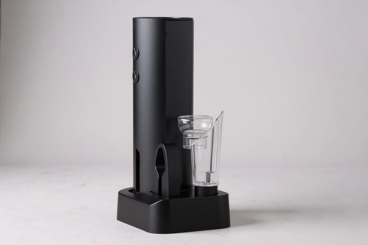 Tire-Bouchon Électrique Rechargeable : Avec coupe-capsule, verseur, bouchon sous vide et base de rangement, charge Type-C, parfait maison, fêtes et cadeaux.