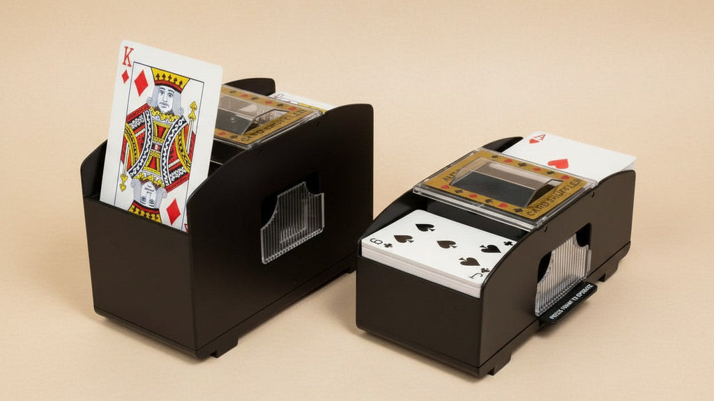 Mélangeur automatique de cartes à double compartiment. Mélangeur de cartes de qualité ABS, idéal pour les soirées jeux en famille et les passionnés.