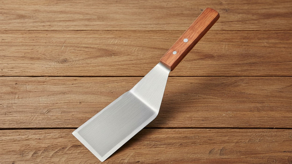 Heavy-Duty Stainless Steel Spatula with Beveled Edge &amp; Hardwood Handle - Large Metal Turner for Cast Iron Skillets, Griddles | Ideal BBQ &amp; Home Kitchen Tool