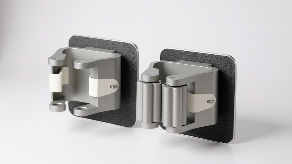 Lot de 4 crochets utilitaires en plastique, muraux, pour balais et vadrouilles, adhésifs, sans perçage, idéal pour salle de bain et cuisine.