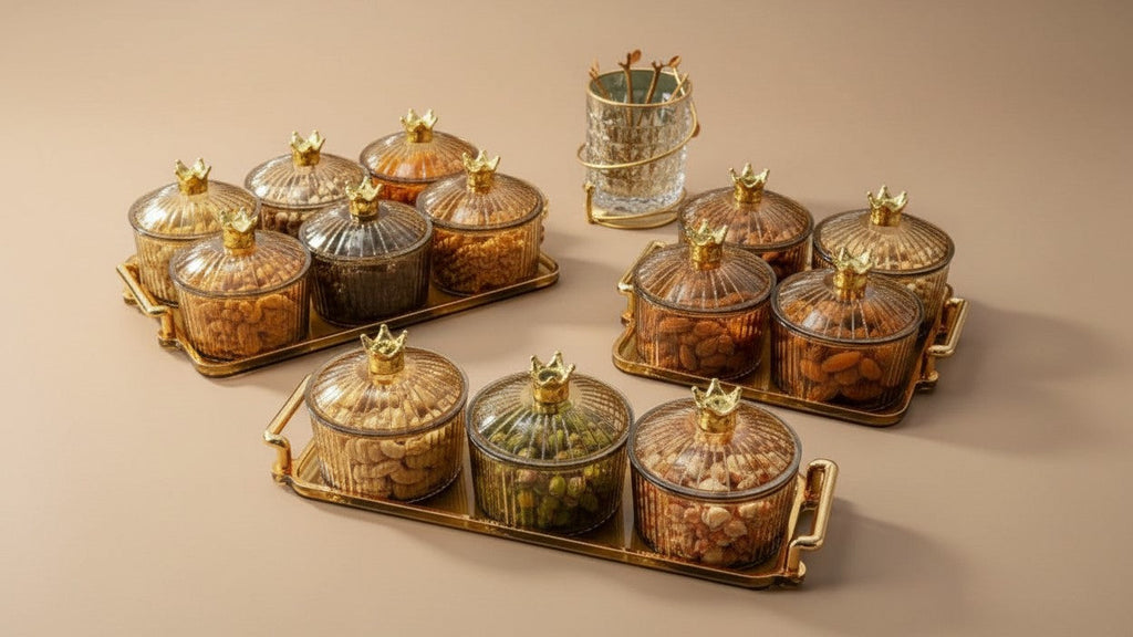 Boîte à bonbons de luxe légère et scellée Rangement élégant pour bonbons, matériau durable, avec plateau, disponible en 3, 4 ou 6 compartiments, parfait pour la maison.