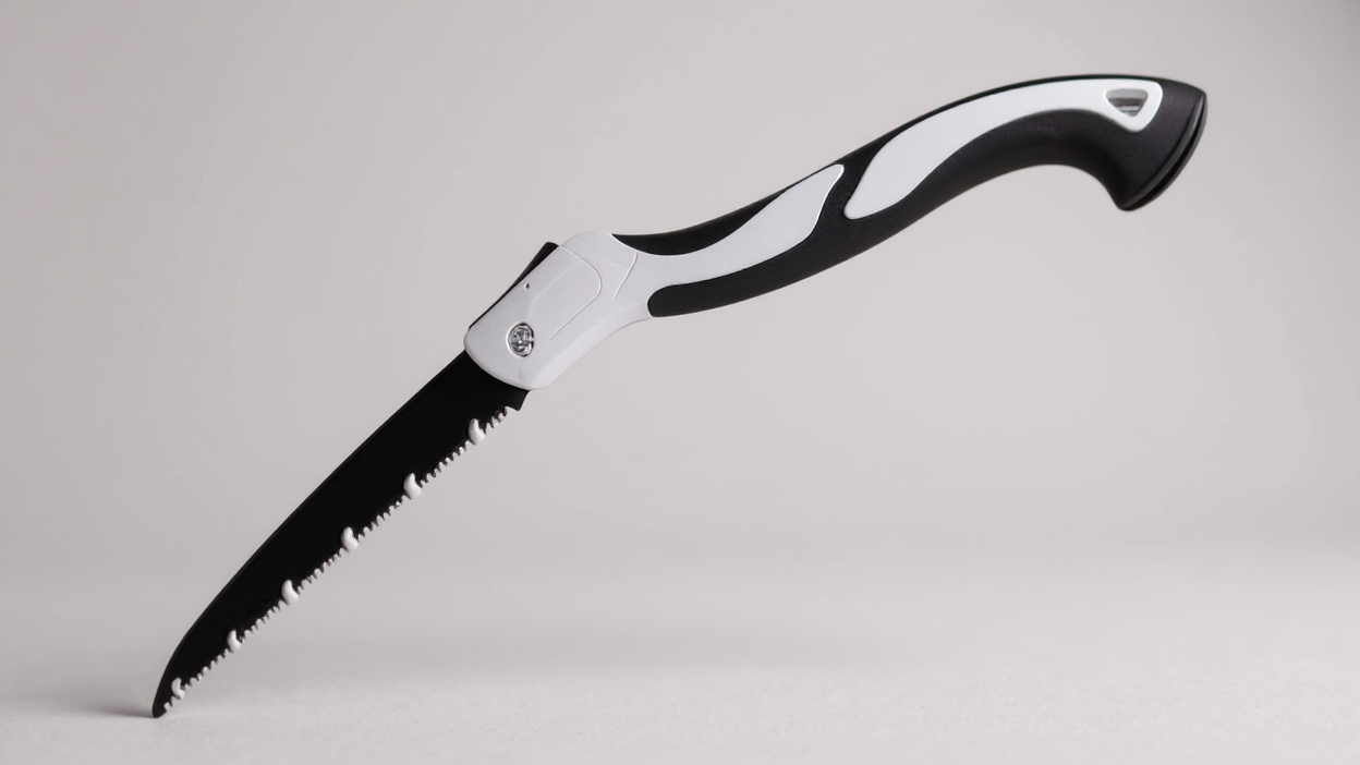 Scie pliante portable, coupe rapide et économique en effort, légère et compacte, idéale pour jardinage, bricolage et activités de plein air.