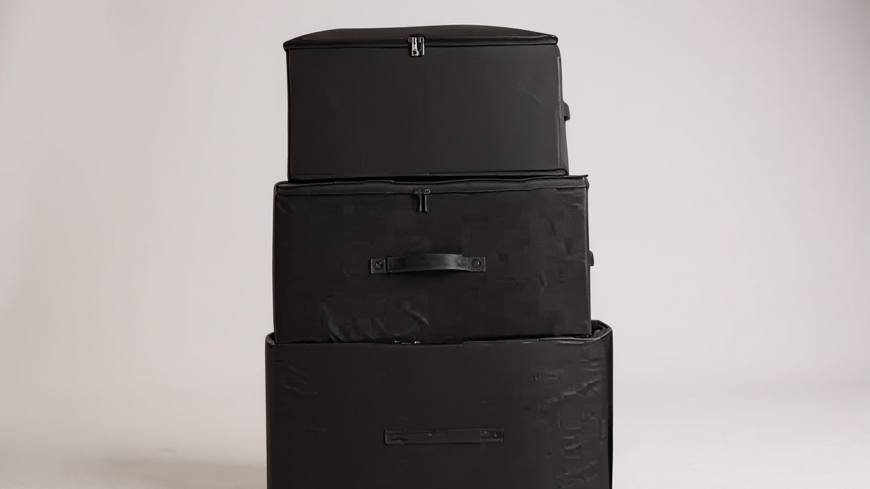 Extra Large Stackable Storage Box with Flip-Top Lid - Heavy-Duty Polyester Organizer Bin, Space-Saving Vertical Stackable Design for Closet, Bedroom, Kitchen, Under-Bed Storage - Ideal for Small Spaces &amp; Moving, Closet Organi