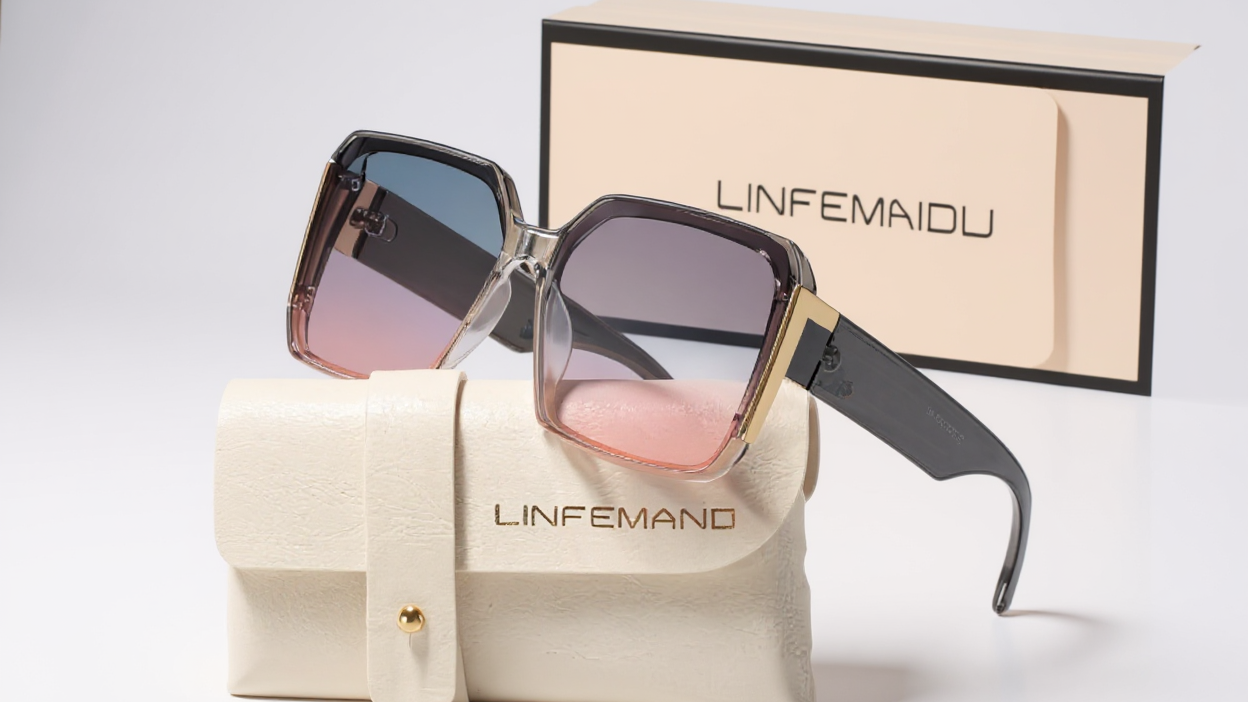 Lunettes mode à large monture pour femmes, élégantes et tendance, parfaites pour fêtes estivales, soirées dansantes et cadeaux raffinés.