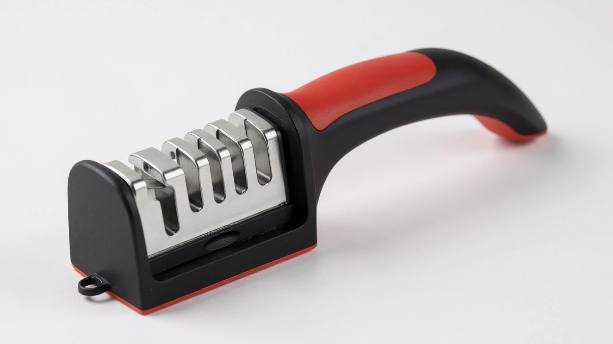 Aiguiseur de Couteaux Professionnel 4 Étapes : Pierre tungstène, diamant et céramique, affûtage précis et rapide, idéal pour tous couteaux de cuisine.